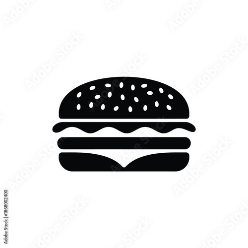 Black and white illustration of a classic cheeseburger