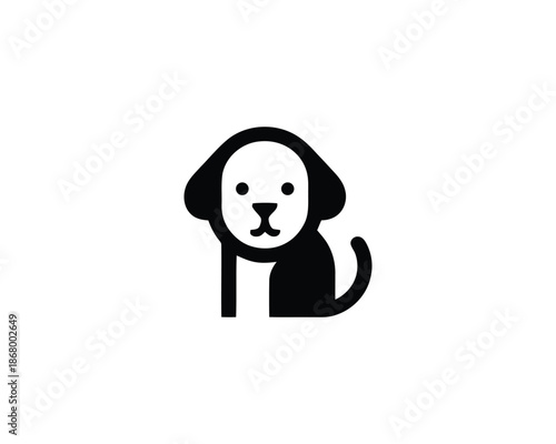 Bold Cute Puppy Dog Logo Design Vector
