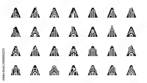 Collection of Various Letter A Logos and Icons.