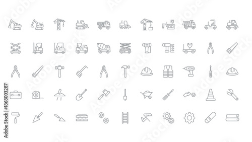 Collection of Various Simple Line Icons.