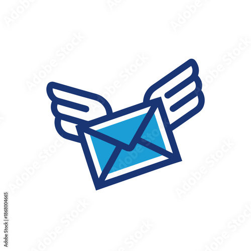 Email with wings flying