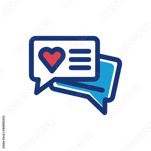 Icon showing heart in speech bubble