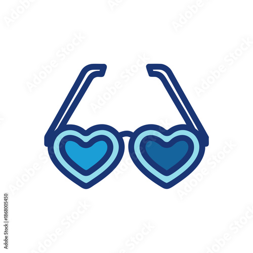 Blue heart-shaped sunglasses