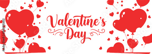 Valentines day greeting card template with red hearts and stars on for lovers and friends