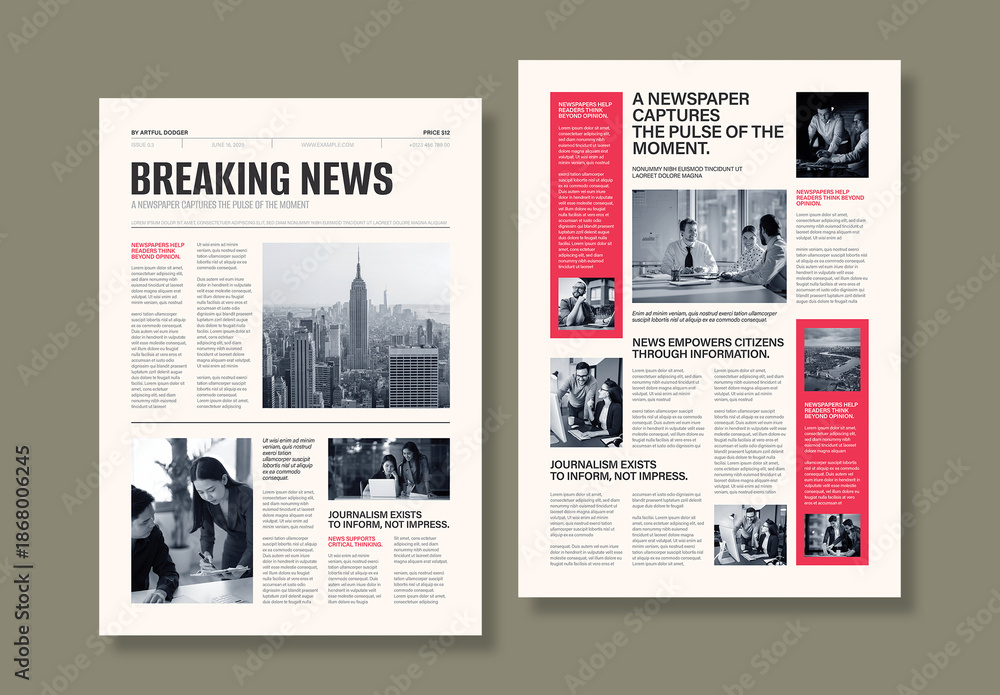 Daily Newsletter Template Design Layout Stock Template | Adobe Stock