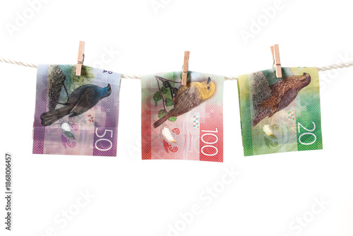 Money Laundering Concept New Zealand Dollars