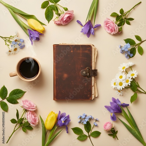 Spring Flat Lay Workspace	