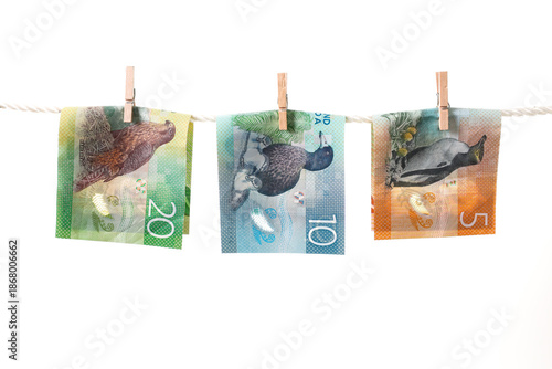 Money Laundering Concept New Zealand Dollars
