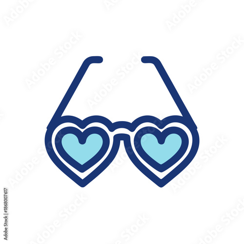 Blue heart-shaped sunglasses