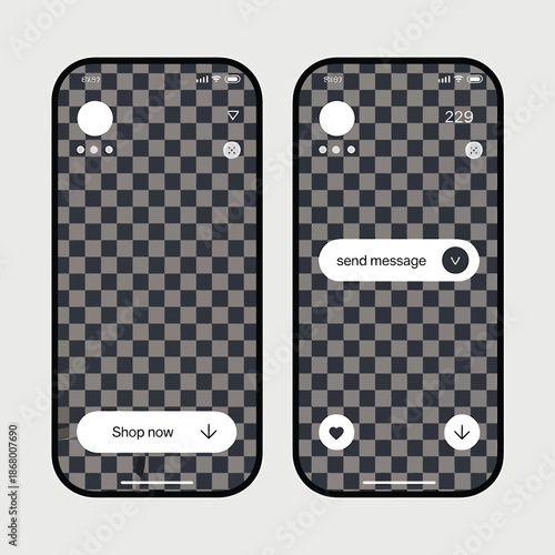 Two smartphones with checkered carbon fiber skin and low battery screens