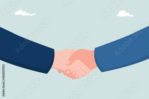 Handshake in business or agreement in business, transaction concept, businessmen shake hands to agree to an agreement.