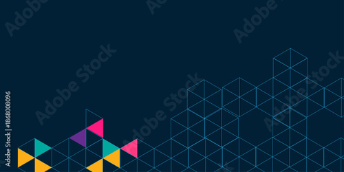 Triangle pattern composition, abstract background with copy space .Abstract creative shape colorful design background . Geometric background bright colors and dynamic shape compositions.