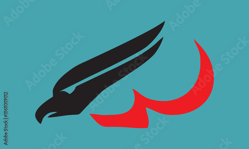 vector illustration of a red and white shark