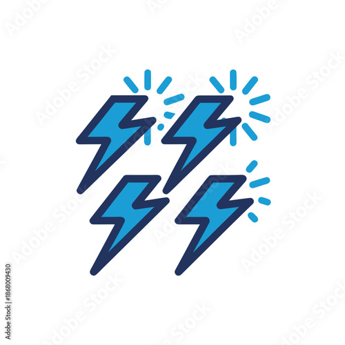 Blue lightning bolts