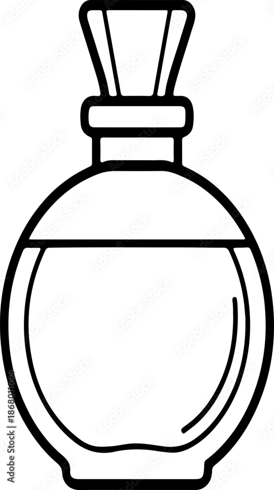 Obraz premium Isolated Black Outline Perfume Bottle Vector Icon