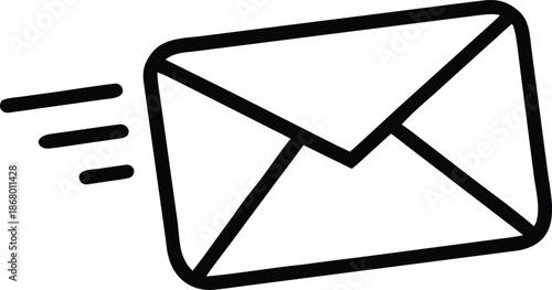 Email black silhouette on white background




