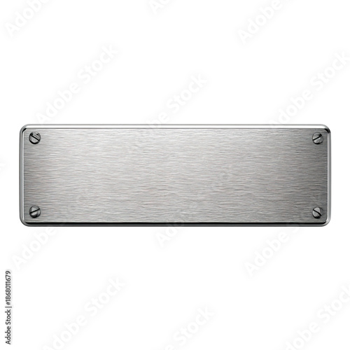 Blank silver nameplate holder for door transparent background