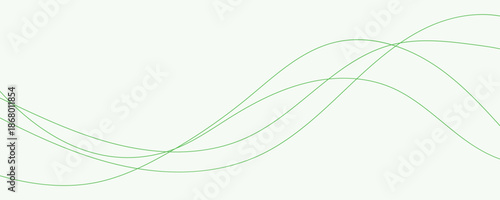 abstract green wave line art