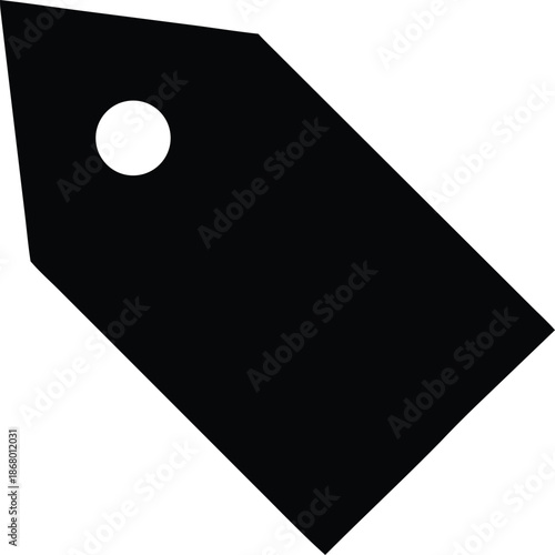 Price Tag black silhouette on white background
