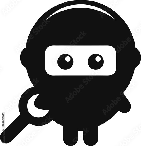 Search black silhouette on white background