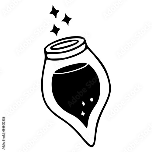 magic potion with sparkling stars vector illustration
