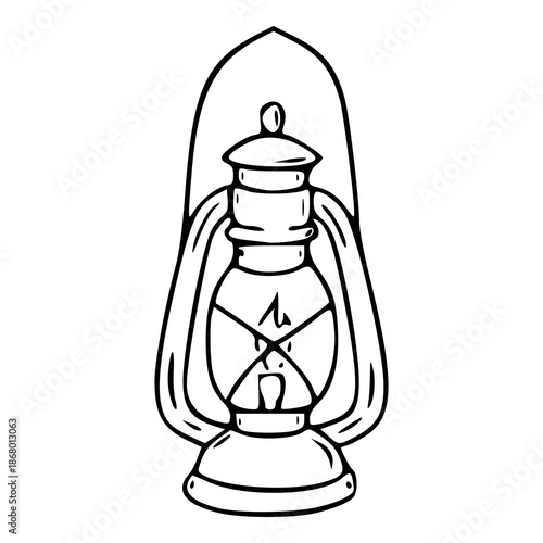 vintage kerosene oil lantern outline
