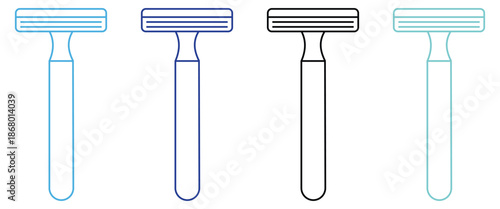 Vintage Razor Blade Silhouette Icon for Shaving and Cutting, Isolated Vector Symbol on Transparent Background