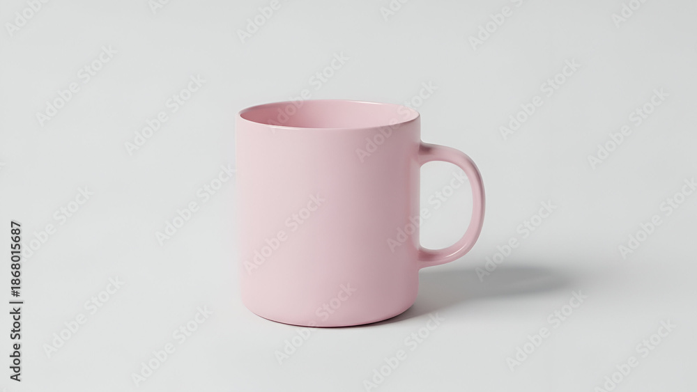 Fototapeta premium Pastel pink coffee mug on a clean white background isolated on white background