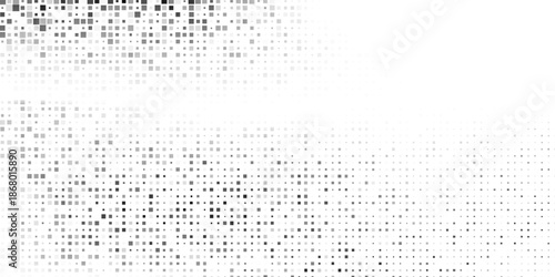 Rectangle mesh gradation pattern. Dotted halftone gradient texture. Vanishing polka dot design