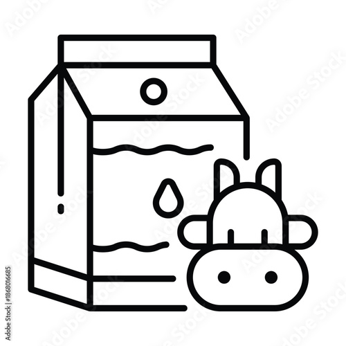 Milk Package Vector Outline Icon EPS 10 File