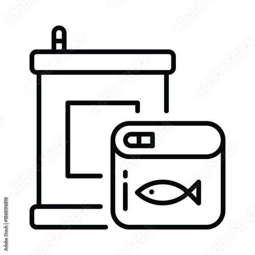 Food Canned Vector Outline Icon EPS 10 File