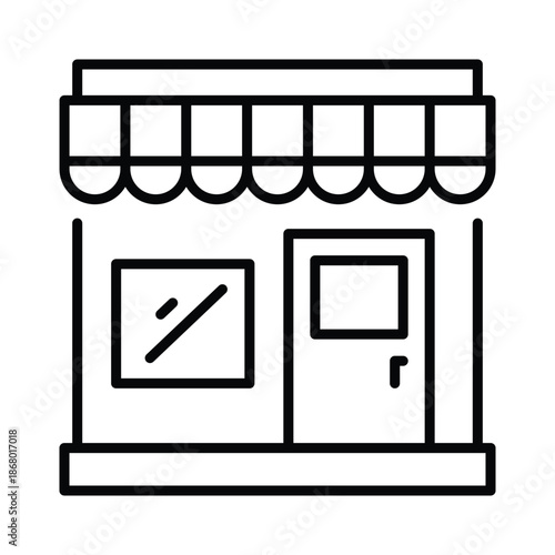 Grocery Store Vector Outline Icon EPS 10 File