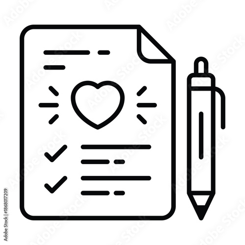 Wishlist Vector Outline Icon EPS 10 File