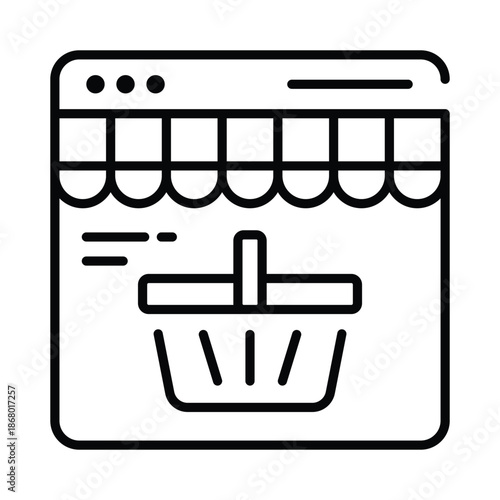 Grocery Online Vector Outline Icon EPS 10 File