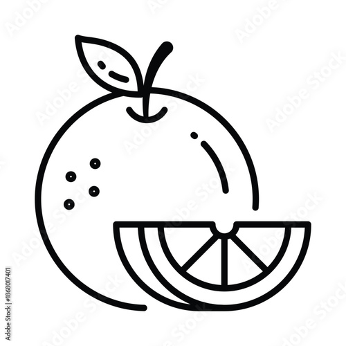Orange Vector Outline Icon EPS 10 File
