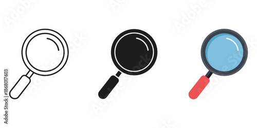 Three magnifying glasses Vector