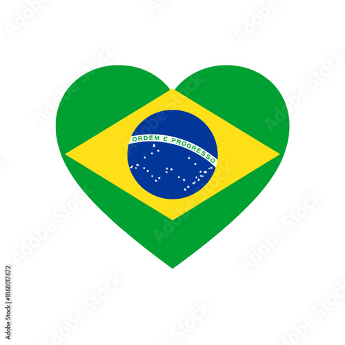 Corazón con bandera de Brasil