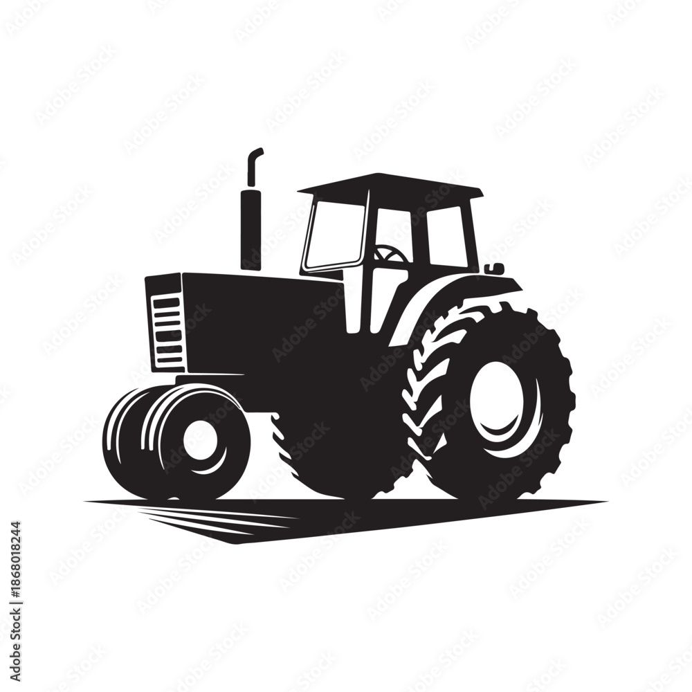 Obraz premium tractor vector silhouette clip art logo design illustration icon collection 