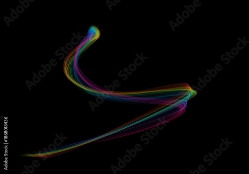 Bild auf Leinwand Swooping Rainbow's overlay, slender comet of color bending into a swift diagonal