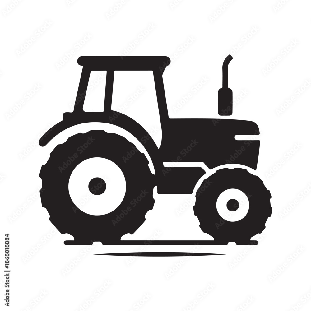 Obraz premium tractor vector silhouette clip art logo design illustration icon collection 