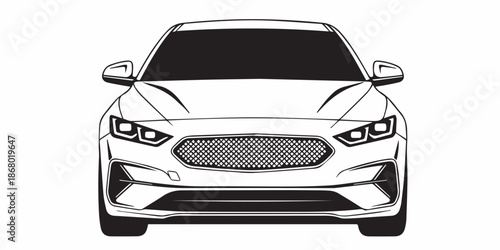Car side view vector icon, black and white detailed illustration, sport car vector illustration
