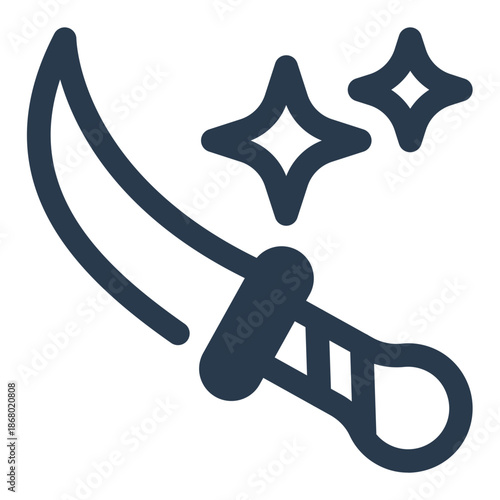 Khanjar dagger traditional Arab weapon icon