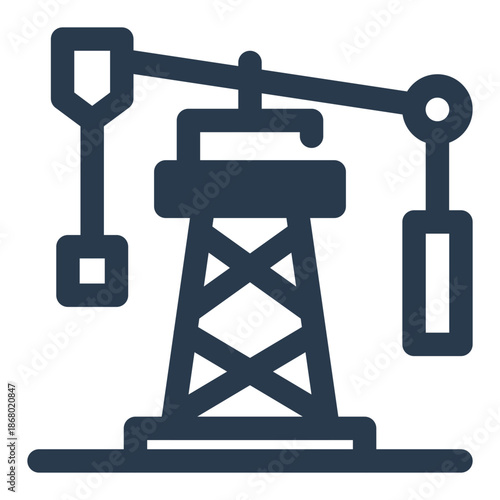 Kuwait Oil Derrick and Petroleum Industry Icon