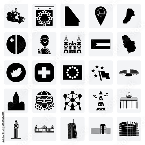 Global Political And National Representations – A Collection Of Flags Like The Netherlands, Lebanon, And Serbia For Infographics.