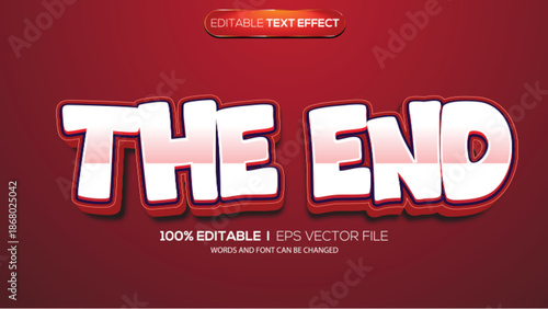 3D text effect the end theme