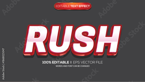 3D text effect rush theme