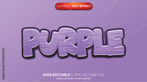 3D text effect purple theme