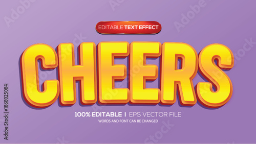 3D text effect cheers theme