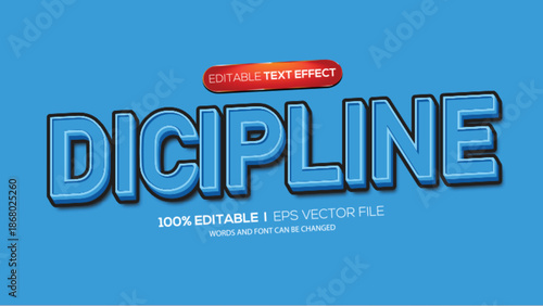 3D text effect dicipline theme