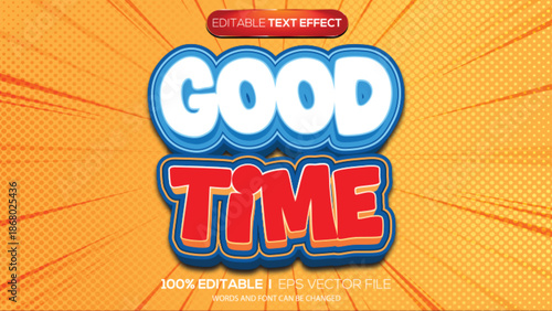 3D text effect good time theme